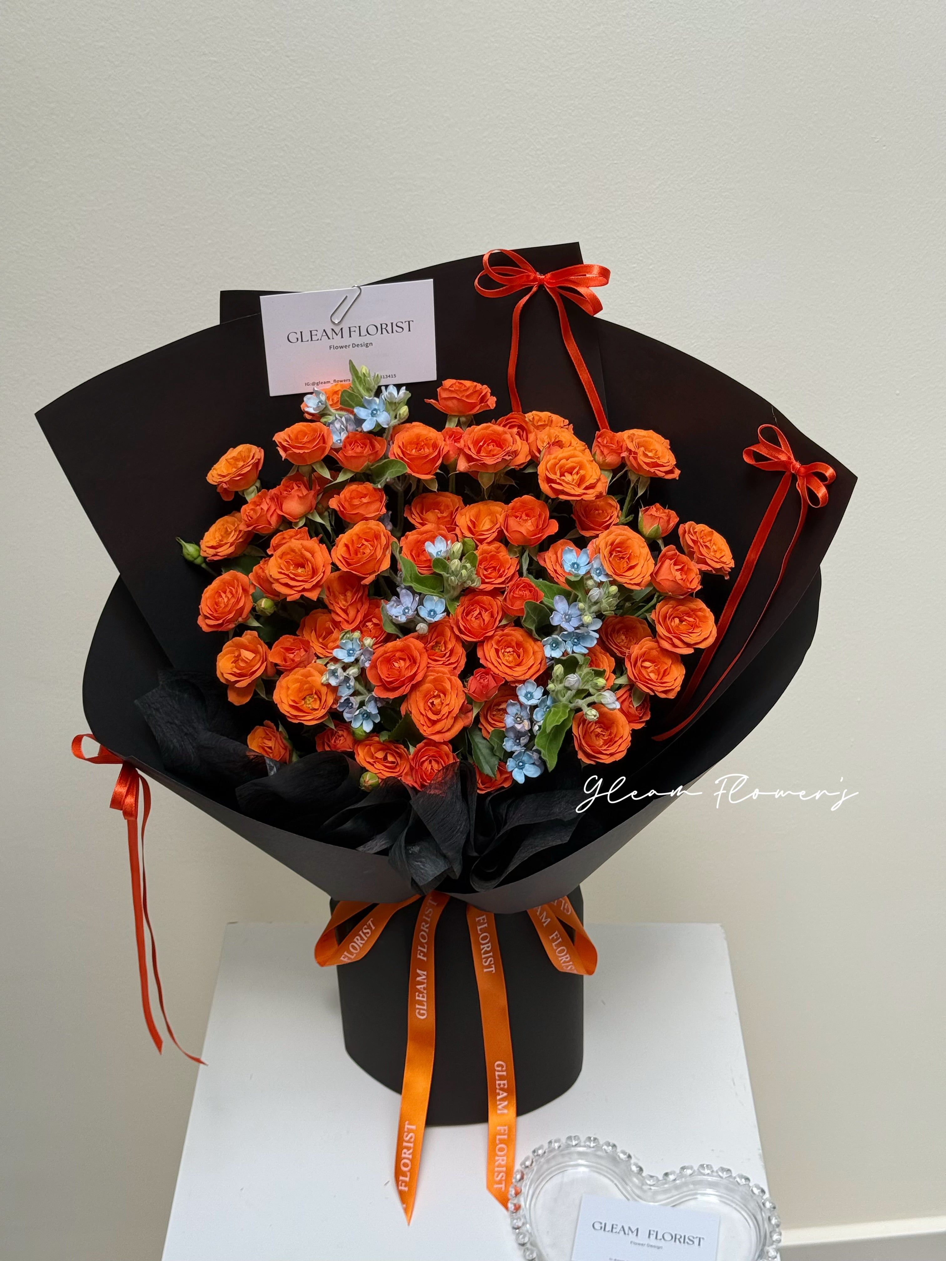 Reeva Orange Rose Spray Fresh Flower
