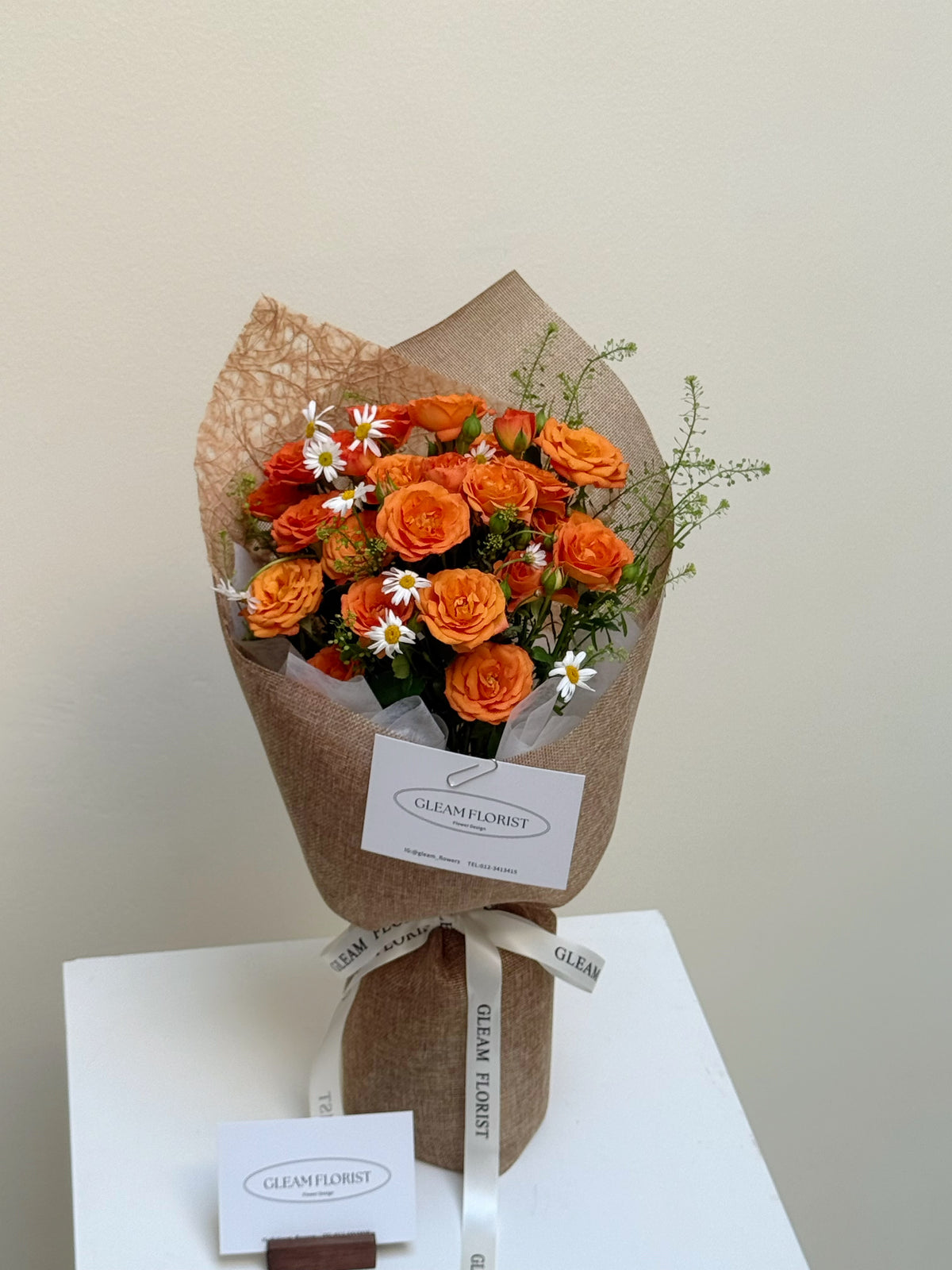 Katy Orange Rose Spray Fresh Flower