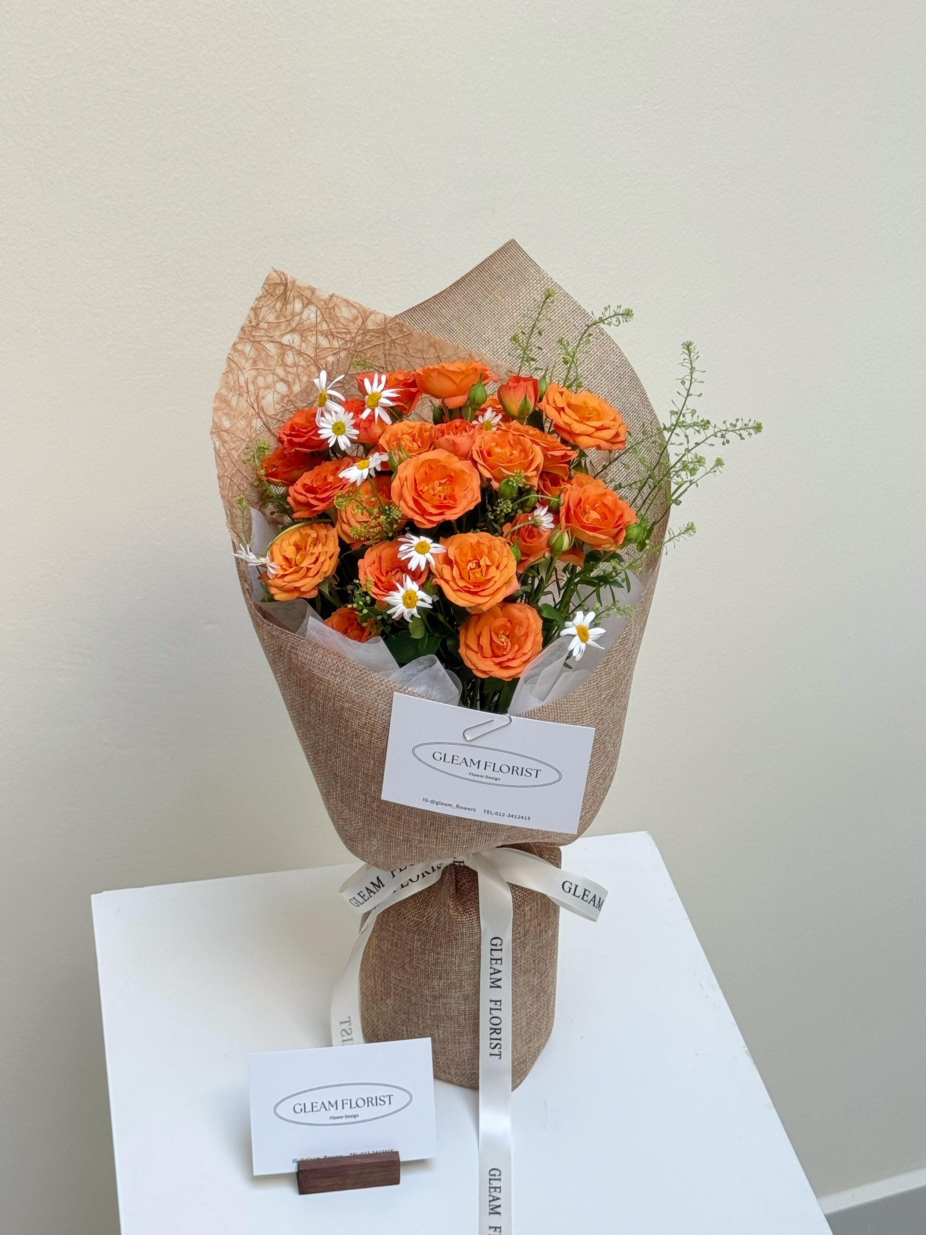 Katy Orange Rose Spray Fresh Flower