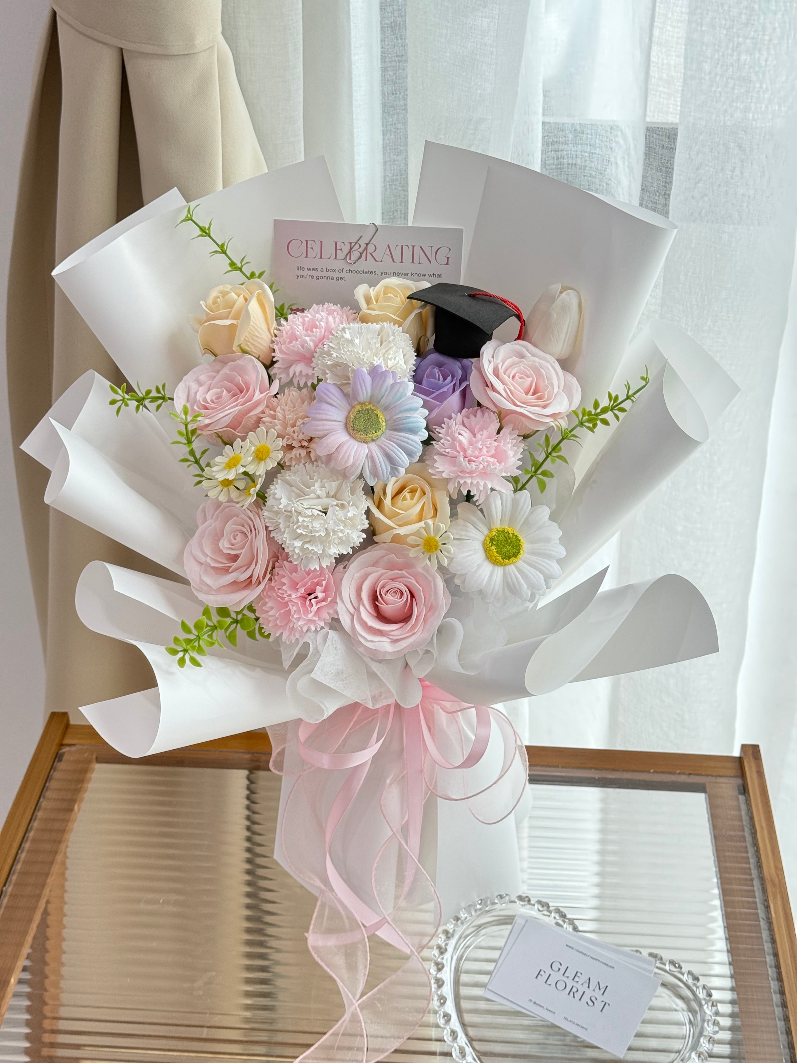 Ivy Graduation Soap Flower